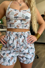 Load image into Gallery viewer, Multicolour Camouflage Printed Cropped Tank Athleisure 2pcs Short Set