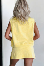 Load image into Gallery viewer, Myosotis 2 Pieces Mineral Wash Cotton Tank Top Lined Split Skort Set