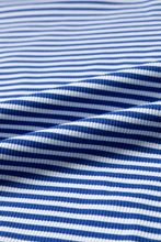 Load image into Gallery viewer, Blue Stripe Oversized Long Sleeve Top Drawstring Loose Shorts 2pcs Set