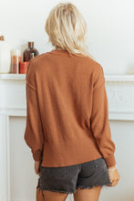 Load image into Gallery viewer, Brown Oversized Drop Shoulder Round Neck Christmas Sweater