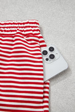 Load image into Gallery viewer, Red Stripe Oversize Mock Neck Sweatshirt and Shorts Set