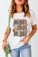 Load image into Gallery viewer, White Floral Leopard MaMa Graphic Mothers Day T Shirt