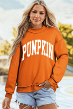 Load image into Gallery viewer, Carrot Pumpkin/Fall Letter Print Mock Neck Tunic Pullover Sweatshirt