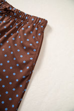 Load image into Gallery viewer, Red Polka Dot Drawstring Wide Leg Long Sleeve Top Pant Set