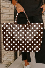 Load image into Gallery viewer, Color black Polka Dot Vinyl Glossy Tote Bag