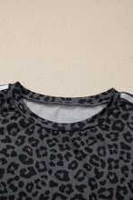 Load image into Gallery viewer, Pink Leopard Print Varsity Striped Detail 3/4 Sleeve Top Shift Pant Set