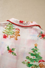 Load image into Gallery viewer, Pink Abstract Christmas Print Long Sleeve Two Piece Shift Lounge Set