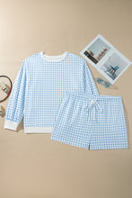 Load image into Gallery viewer, Yellow Gingham Loose Pullover Top Drawstring Shorts Plus Size Set