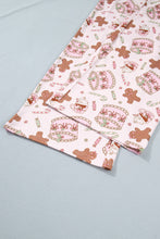 Load image into Gallery viewer, Pink Abstract Christmas Print Long Sleeve Two Piece Lounge Set