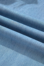 Load image into Gallery viewer, Dusk Blue Ruffled Hem Wide Leg Chambray Pants