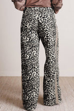 Load image into Gallery viewer, Khaki Leopard Print Drawstring Waist Straight Leg Jeans