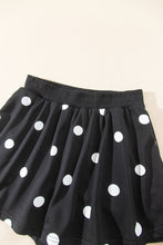 Load image into Gallery viewer, Red Polka Dot Raw Hem Relaxed Pullover Loose Skort Two Piece Set