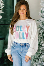 Load image into Gallery viewer, White Christmas Slogan Round Neck Long Sleeve Sweatshirt