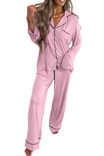 Load image into Gallery viewer, Delicacy Long Sleeve Colorblock Patchwork Two Piece Home Wear Lounge Set