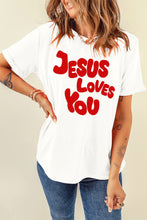 Load image into Gallery viewer, White JESUS LOVES YOU Graphic Tee