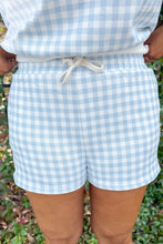 Load image into Gallery viewer, Yellow Gingham Loose Pullover Top Drawstring Shorts Plus Size Set