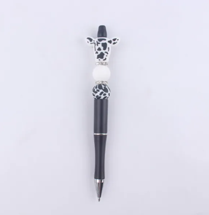 Cow Silicone Beads Colored Pen (Black Ink)