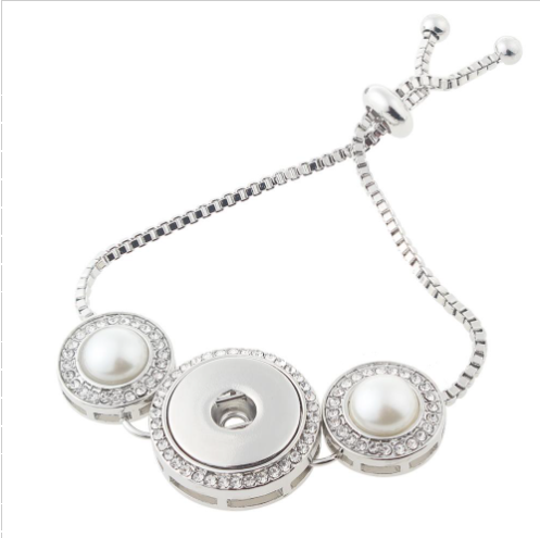 18 or 20 MM Pearl Rhinestone Sliding Knot Bracelet