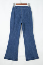 Load image into Gallery viewer, Ashleigh Blue Golden Button Detail Rolled Edge Flare Leg Jeans