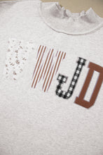 Load image into Gallery viewer, Coffee WWJD Mix Pattern Letter Graphic Exposed Seam Loose Plus Size Sweatshirt
