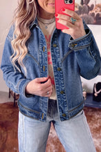 Load image into Gallery viewer, Sail Blue Vintage Wash Western Shift Denim Jacket