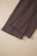 Load image into Gallery viewer, Coffee Solid Color Piping Trim Mock Neck Pullover Drawstring Pants Set