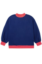 Load image into Gallery viewer, Orange Polka Dot Patchwork Round Neck Plus Size Sweatshirt
