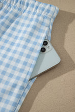 Load image into Gallery viewer, Yellow Gingham Loose Pullover Top Drawstring Shorts Plus Size Set