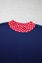 Load image into Gallery viewer, Orange Polka Dot Patchwork Round Neck Plus Size Sweatshirt