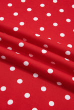 Load image into Gallery viewer, Red Polka Dot Drawstring Wide Leg Long Sleeve Top Pant Set