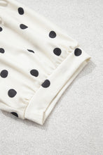 Load image into Gallery viewer, Beige Polka Dot Half Sleeve Loose Top Elastic Waist Casual Pants Set