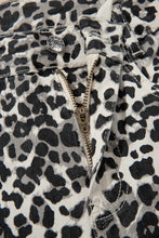 Load image into Gallery viewer, Khaki Leopard Print Drawstring Waist Straight Leg Jeans