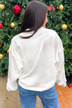 Load image into Gallery viewer, White Christmas Slogan Round Neck Long Sleeve Sweatshirt