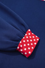 Load image into Gallery viewer, Orange Polka Dot Patchwork Round Neck Plus Size Sweatshirt