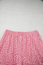 Load image into Gallery viewer, Pink Leopard Print Varsity Striped Detail 3/4 Sleeve Top Shift Pant Set