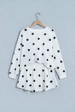 Load image into Gallery viewer, Red Polka Dot Raw Hem Relaxed Pullover Loose Skort Two Piece Set