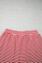 Load image into Gallery viewer, Red Stripe Oversize Mock Neck Sweatshirt and Shorts Set