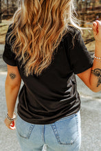 Load image into Gallery viewer, Black Soccer Bow Graphic Casual Summer Tee