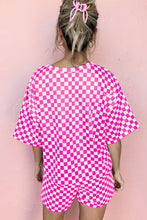Load image into Gallery viewer, Black Checkered Top and Short Casual 2pcs Set