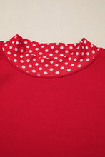 Load image into Gallery viewer, Orange Polka Dot Patchwork Round Neck Plus Size Sweatshirt