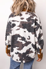 Load image into Gallery viewer, Multicolour Western Cow Print Long Sleeve Button-Up Denim Jacket