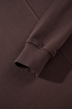 Load image into Gallery viewer, Coffee Solid Color Piping Trim Mock Neck Pullover Drawstring Pants Set