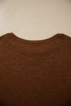 Load image into Gallery viewer, Chestnut Drop Shoulder Long Sleeve Top Elastic Waist Shorts Plus Size Set