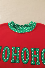 Load image into Gallery viewer, Tomato Red Casual Polka Dot Patchwork Letter Graphic Plus Size Sweatshirt