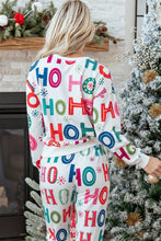 Load image into Gallery viewer, Multicolour Ho Ho Ho Print Long Sleeve Lounge Set