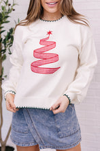 Load image into Gallery viewer, Beige Stitched Detail Christmas Tree Holiday Casual Sweater