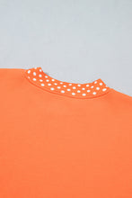 Load image into Gallery viewer, Red Colorblock Polka Dot Contrast Trim Oversized Sweatshirt