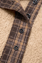 Load image into Gallery viewer, Light French Beige Plaid Collar Button Front Fleece Pullover Sweatshirt