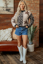 Load image into Gallery viewer, Smoke Gray Leopard Star Pattern Round Neck Long Sleeve Shift Sweater