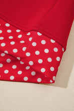 Load image into Gallery viewer, Orange Polka Dot Patchwork Round Neck Plus Size Sweatshirt
